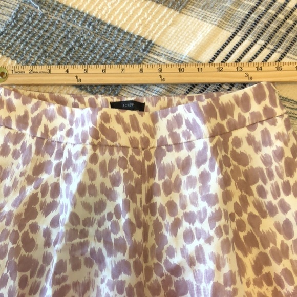 NWT J Crew Pleated Linen Blend Wide Leg Pants Sz 8 Lilac Giraffe Print Lined - Picture 6 of 11